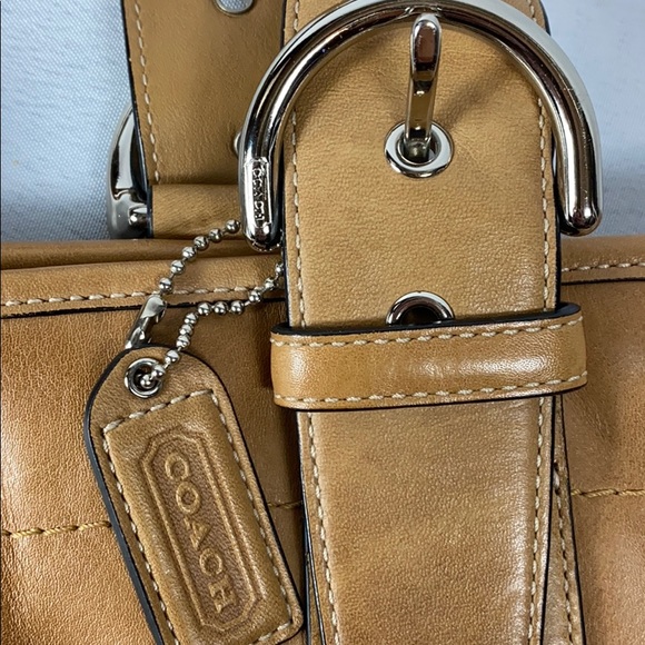 COACH Tan Leather 2-strap shoulder or hand bag - Picture 3 of 9